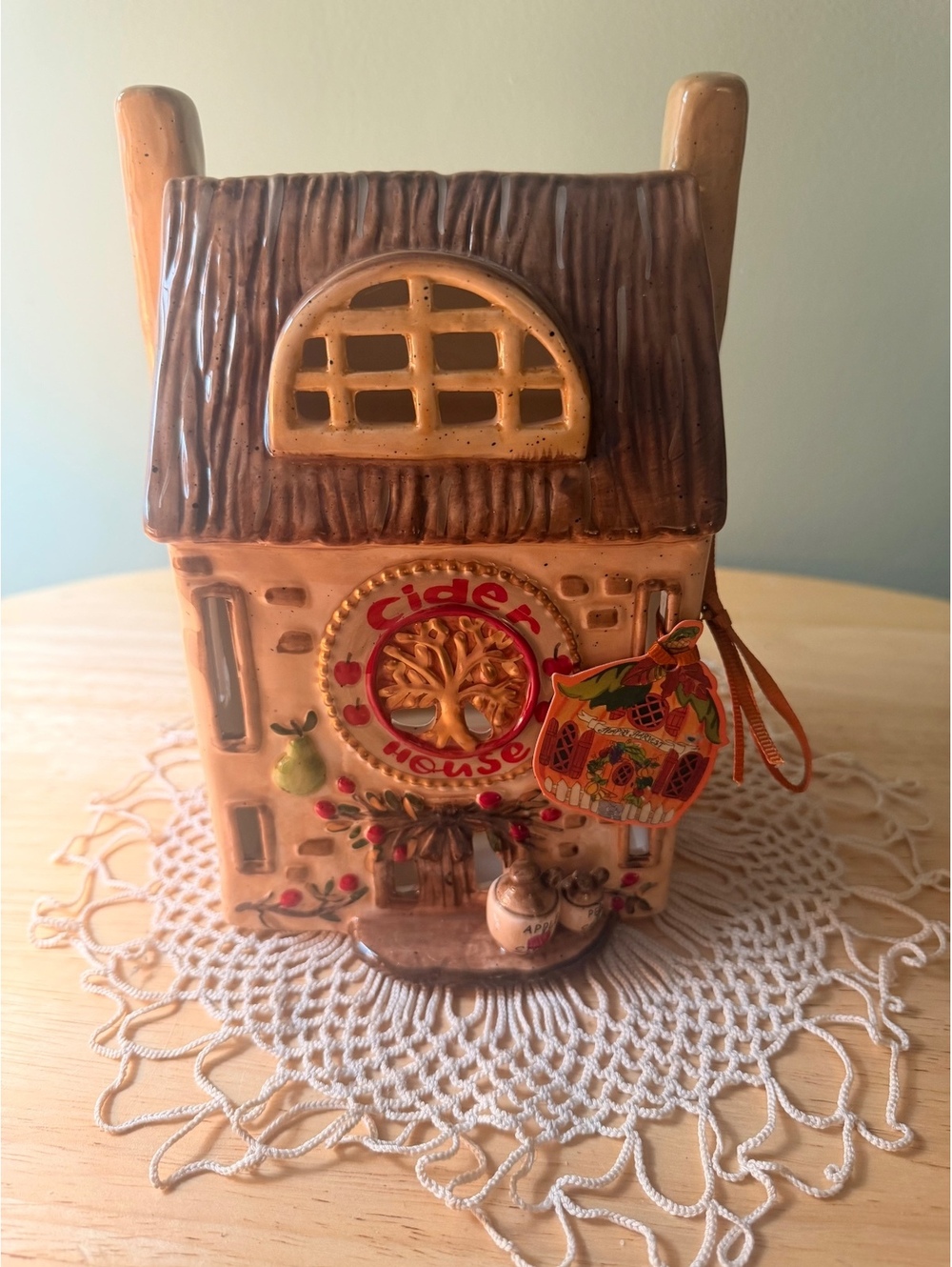Blue Sky Clayworks Cider House Candle House Handcrafted Ceramic Decorative Piece